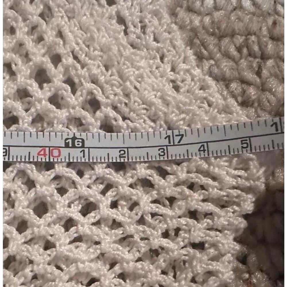 VTG Crochet Knit Vest Boho Festival Cottagecore Handcrafted Style‎ Top Cream S - Picture 9 of 11